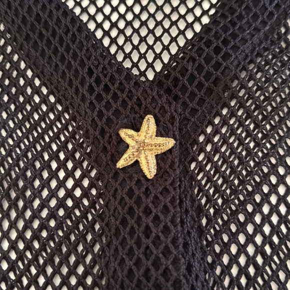 Vintage Netted Black Swim Coverup Size L - Picture 9 of 12